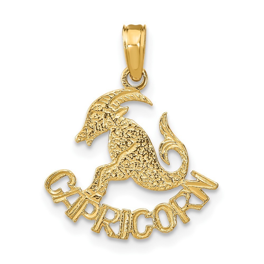 Million Charms 10k Yellow Gold Small CAPRICORN Zodiac Charm Pendant